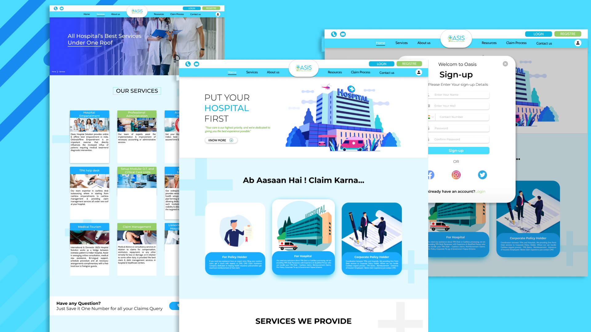 Oasis Hospital Solution — UI/UX Design