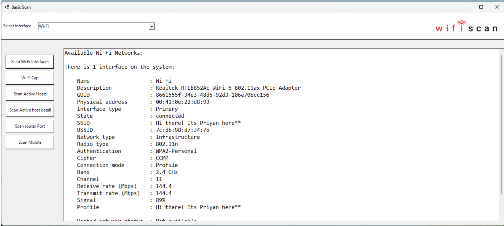WiFiScan — Wireless Diagnostic Tool
